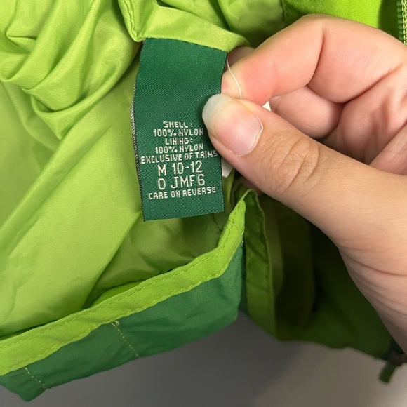 L.L. BEAN Girl's Winter Snow Ski Jacket Coat Sz M 10-12 Green Hooded - Picture 6 of 7